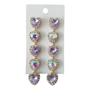 Rhinestone Heart Earrings